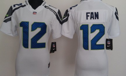 Nike Team Women's Jersey Seattle Seahawks 12 Fan White Game